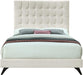 Elly Cream Velvet King Bed - Home And Beyond
