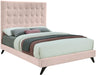 Elly Pink Velvet King Bed - Home And Beyond