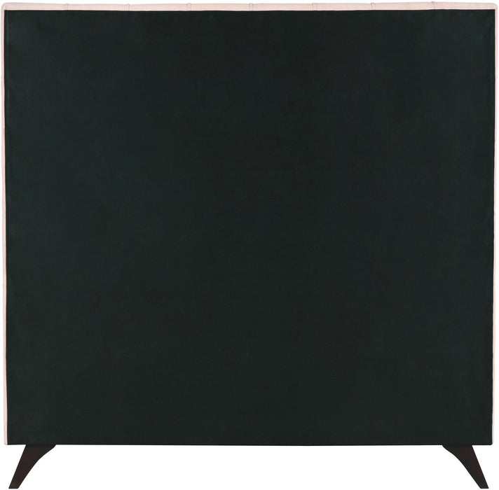 Elly Pink Velvet Queen Bed - Home And Beyond