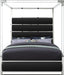 Encore Black Faux Leather Queen Bed (4 Boxes) - Home And Beyond