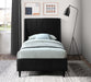 Eva Black Velvet Twin Bed - Home And Beyond