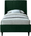 Eva Green Velvet Twin Bed - Home And Beyond