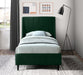 Eva Green Velvet Twin Bed - Home And Beyond