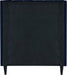 Eva Navy Velvet Twin Bed - Home And Beyond