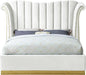 Flora White Velvet Queen Bed (3 Boxes) - Home And Beyond