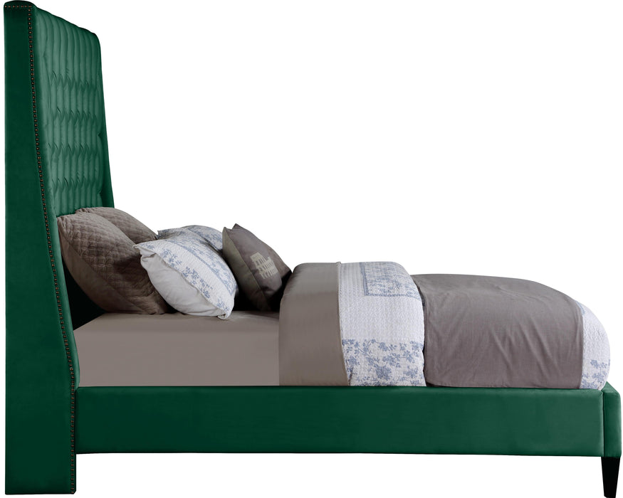 Fritz Green Velvet Queen Bed