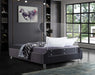 Ghost Grey Velvet Full Bed - Home And Beyond