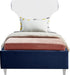 Ghost Navy Velvet Twin Bed - Home And Beyond