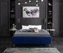 Ghost Navy Velvet King Bed - Home And Beyond