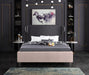 Ghost Pink Velvet Queen Bed - Home And Beyond