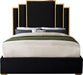 Hugo Black Velvet Queen Bed - Home And Beyond