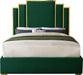Hugo Green Velvet Queen Bed - Home And Beyond