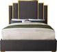 Hugo Grey Velvet Queen Bed - Home And Beyond