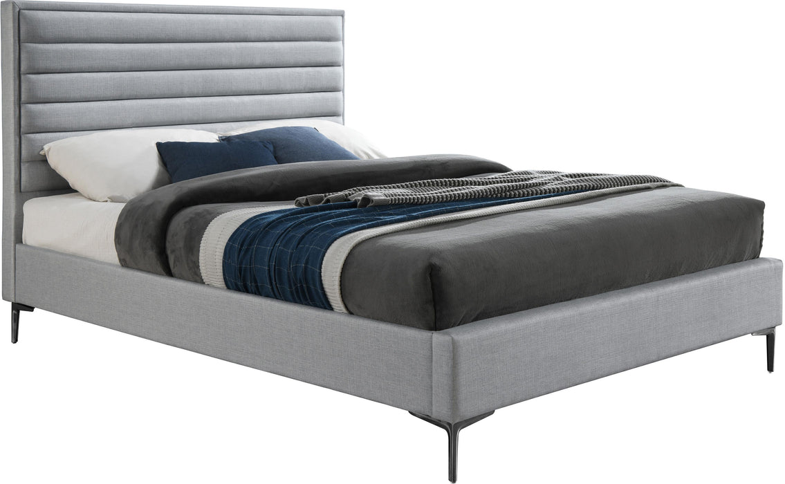 Hunter Grey Linen Queen Bed