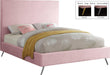 Jasmine Pink Velvet King Bed - Home And Beyond