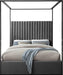 Jax Grey Velvet Queen Bed - Home And Beyond