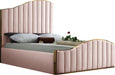 Jolie Pink Velvet Queen Bed (3 Boxes) - Home And Beyond
