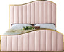 Jolie Pink Velvet Queen Bed (3 Boxes) - Home And Beyond