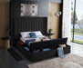 Kiki Black Velvet Queen Bed (3 Boxes) - Home And Beyond