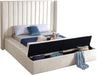 Kiki Cream Velvet King Bed (3 Boxes) - Home And Beyond