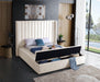 Kiki Cream Velvet King Bed (3 Boxes) - Home And Beyond