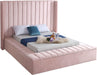 Kiki Pink Velvet King Bed (3 Boxes) - Home And Beyond