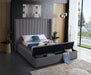 Kiki Grey Velvet King Bed (3 Boxes) - Home And Beyond