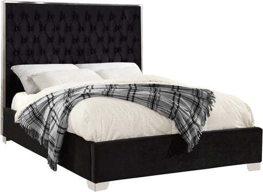 Lexi Black Velvet Queen Bed image