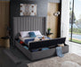 Kiki Grey Velvet Queen Bed (3 Boxes) - Home And Beyond