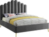 Lily Grey Velvet Queen Bed image