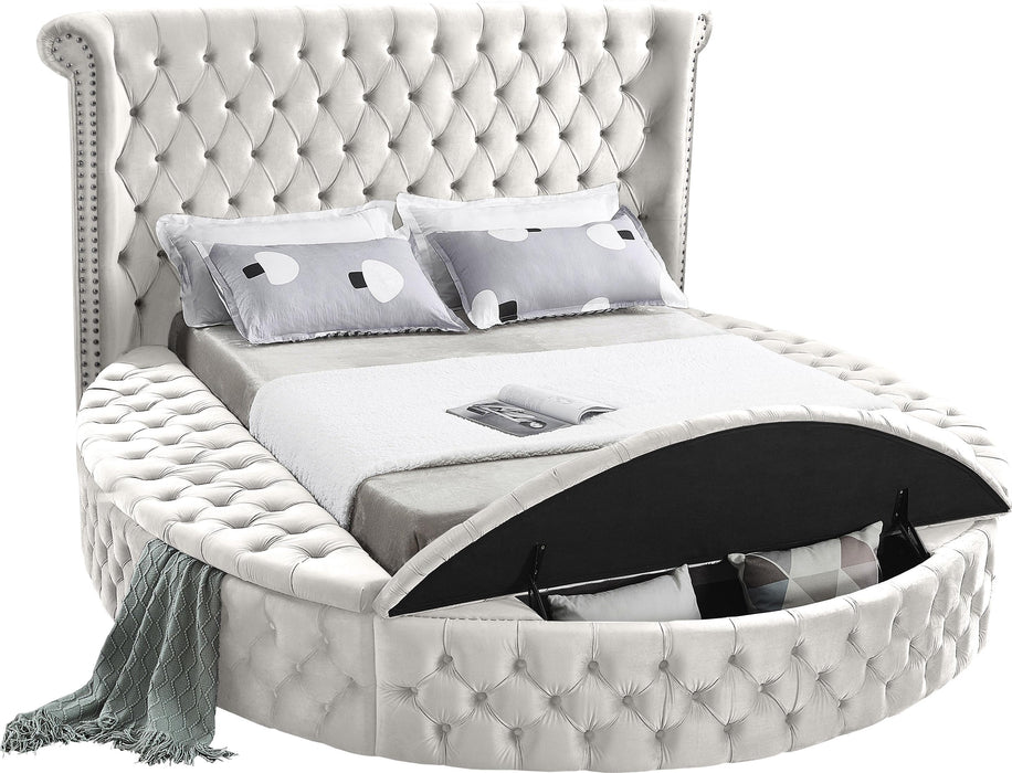 Luxus Cream Velvet King Bed (3 Boxes)