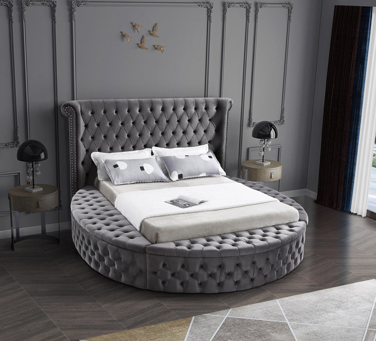 Luxus Grey Velvet Full Bed (3 Boxes)