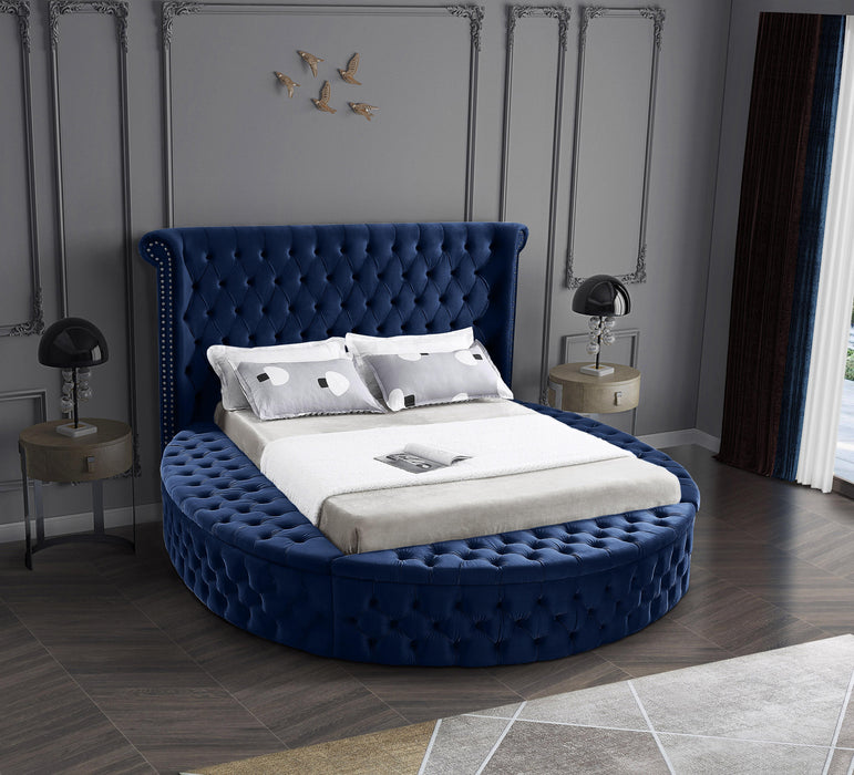 Luxus Navy Velvet King Bed (3 Boxes)