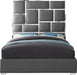 Milan Grey Faux Leather Queen Bed - Home And Beyond