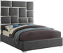 Milan Grey Faux Leather Queen Bed - Home And Beyond