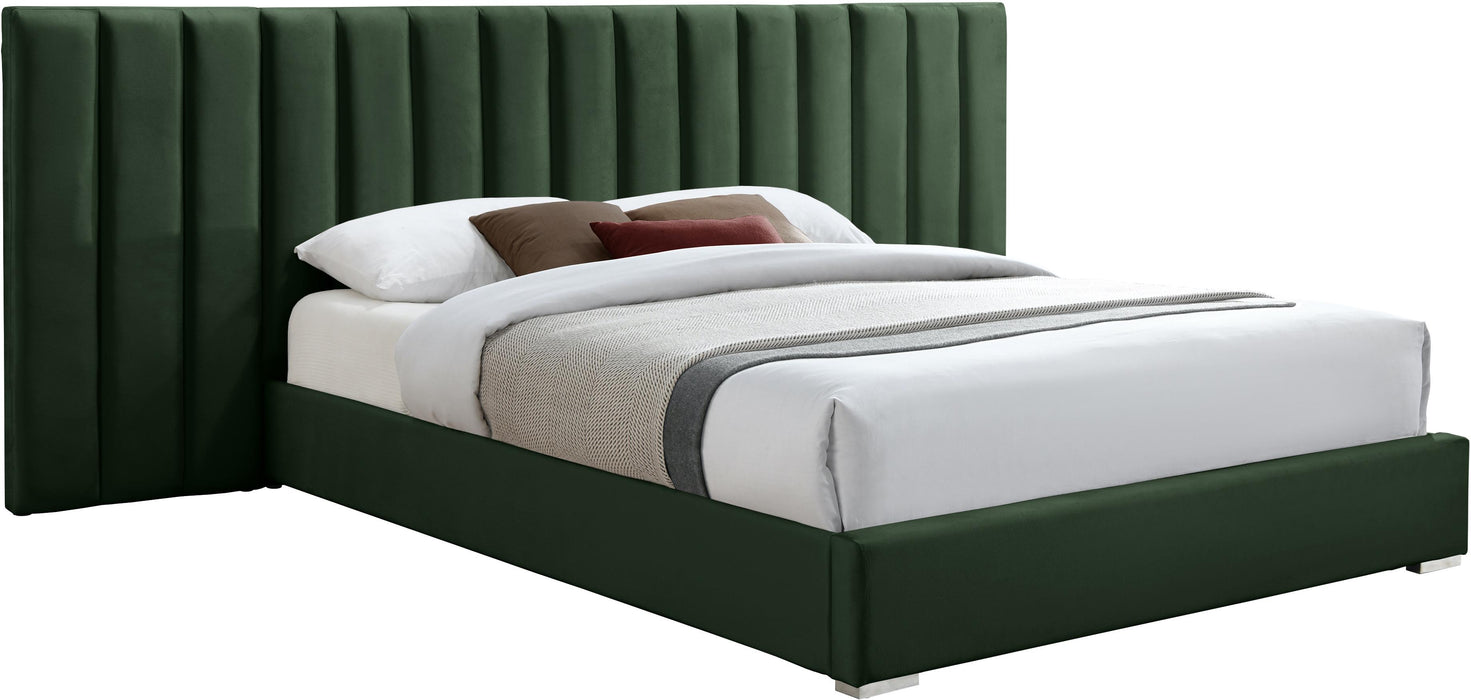 Pablo Green Velvet Queen Bed