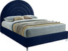 Rainbow Navy Velvet Queen Bed image