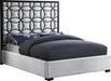 Taj White Velvet Queen Bed - Home And Beyond