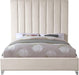 Via Cream Velvet Queen Bed - Home And Beyond