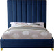 Via Navy Velvet King Bed - Home And Beyond
