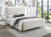 Zara Cream Velvet Queen Bed (3 Boxes) - Home And Beyond
