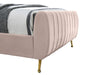 Zara Pink Velvet Queen Bed (3 Boxes) - Home And Beyond