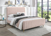 Zara Pink Velvet Queen Bed (3 Boxes) - Home And Beyond