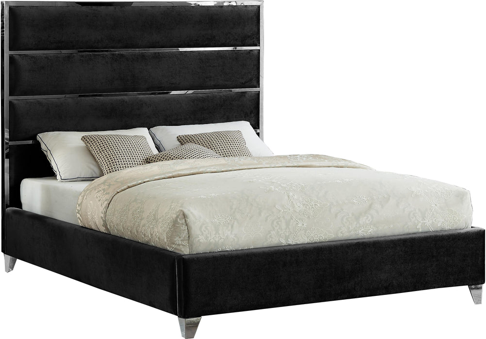 Zuma Black Velvet King Bed image