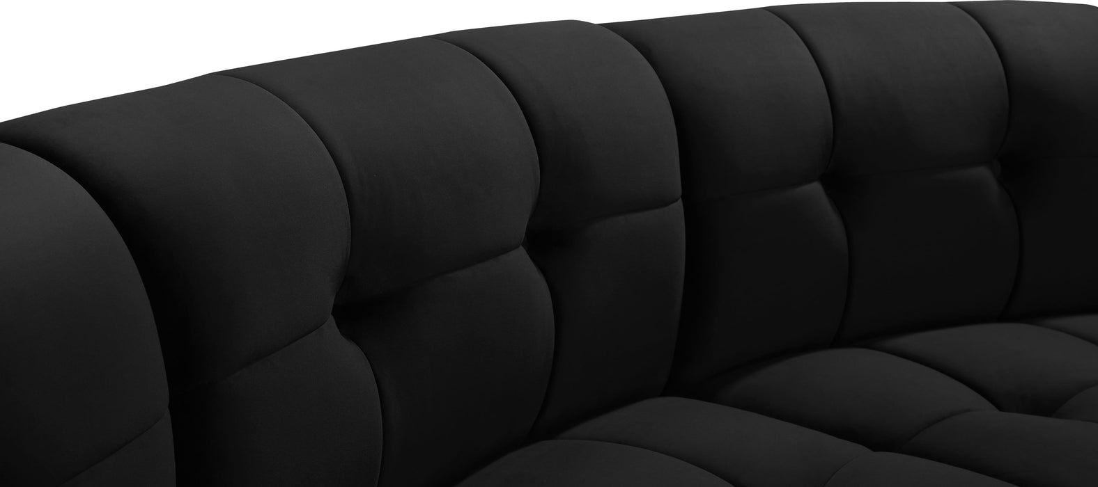 Limitless Black Velvet 4pc. Modular Sectional