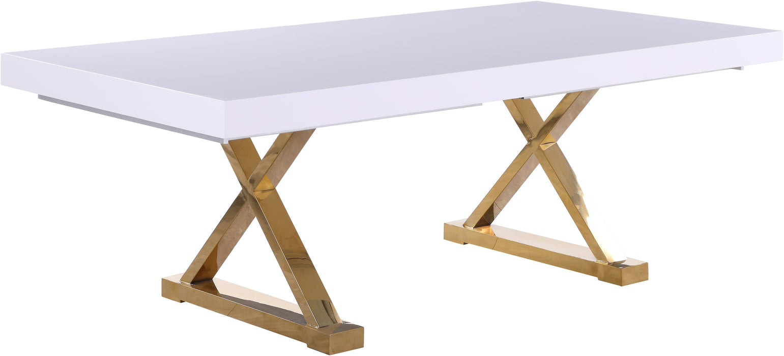 Excel White Lacquer Extendable Dining Table (3 Boxes) - Home And Beyond