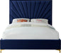 Eclipse Navy Velvet Full Bed - Home And Beyond