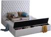 Bliss White Velvet King Bed (3 Boxes) - Home And Beyond