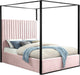 Jax Pink Velvet Queen Bed - Home And Beyond