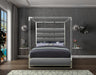 Encore Grey Faux Leather King Bed (4 Boxes) - Home And Beyond